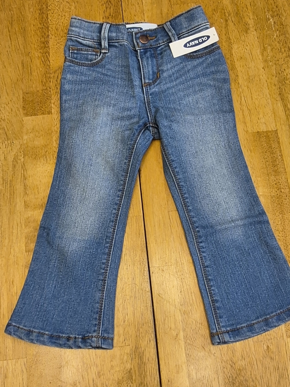Old Navy Bootcut Denim Blue Jeans Sz 2T Toddler Girls Elastic Waist NWT